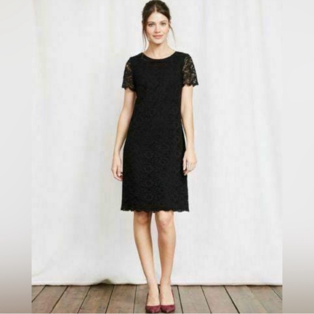 BODEN | Black Overlay‎ Lace Harriet Shift Dress Sz. 2